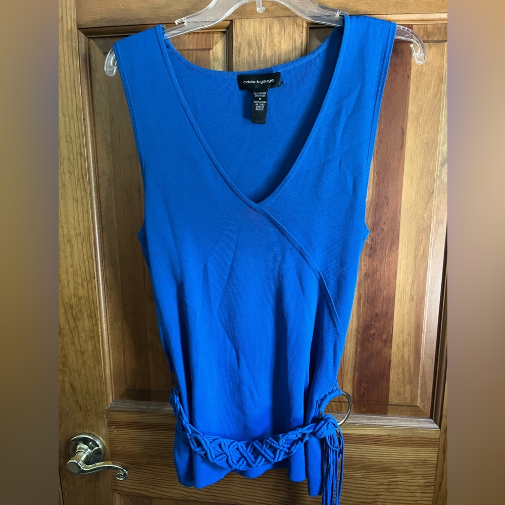 Cable & Gauge Vibrant Royal Blue Sleeveless Top